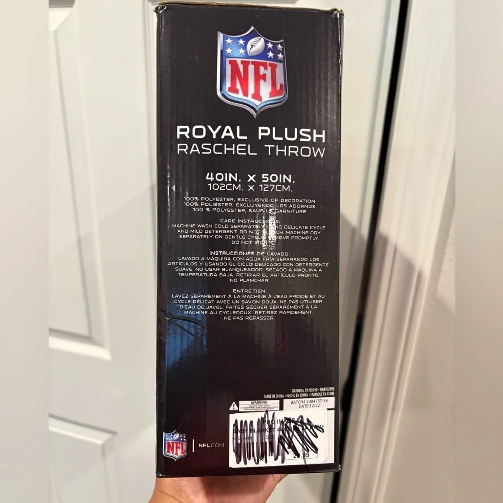 Los Angeles Rams NFL Royal Plush Baby Blanket New in Box 40 x 50